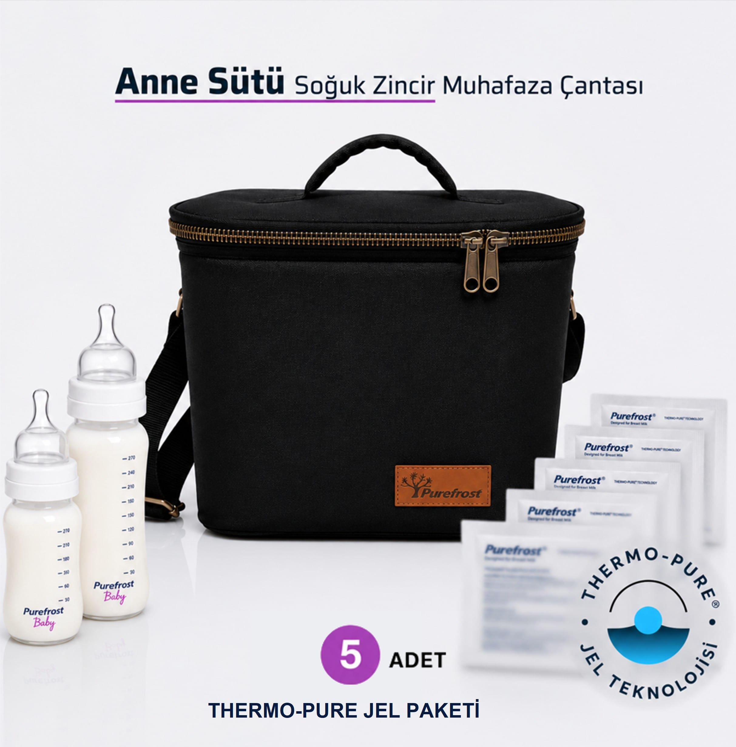 PUREFROST | PF4 Baby Anne Sütü Biberon Saklama Soğutucu Termal Mama Yemek Çantası