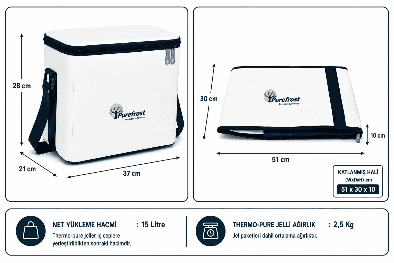 PUREFROST PF15 Folding Ice-Free Cooler Bag 15L | Keeps Cold for Up to 16 Hours 6